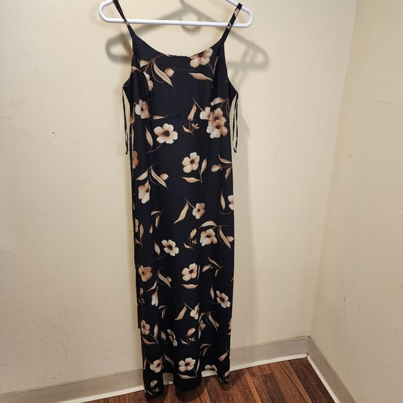 Fashion Bug Black  Floral Slip Maxi Dress for Cocktail Size 9/10 fits S - Picture 3 of 11